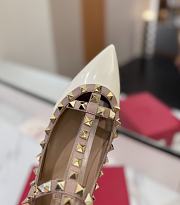 Kitlife Valentino Garavani Rockstud White Patent Leather Ballet Flats  - 5