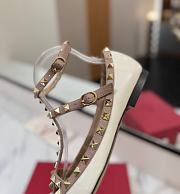 Kitlife Valentino Garavani Rockstud White Patent Leather Ballet Flats  - 4