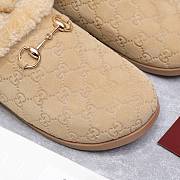 Kitlife Gucci Women's Mule With Horsebit Beige GG Suede - 3