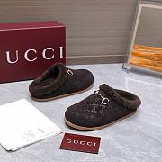 Kitlife Gucci Women's Mule With Horsebit Dark Brown GG Suede  - 6