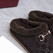 Kitlife Gucci Women's Mule With Horsebit Dark Brown GG Suede  - 5