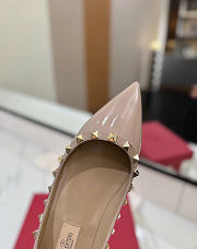 Kitlife Valentino Garavani Beige Patent Rockstud Ballet Flats - 4