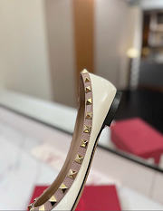Kitlife Valentino Garavani White Patent Rockstud Ballet Flats  - 3