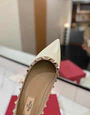 Kitlife Valentino Garavani White Patent Rockstud Ballet Flats  - 6