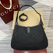 Kitlife Gucci Jackie 1961 Medium Shoulder Bag Black GG Canvas 863136 31.5x22x4.5cm - 6