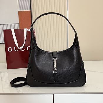 Kitlife Gucci Jackie 1961 Medium Shoulder Bag Black Leather 863136 31.5x22x4.5cm 