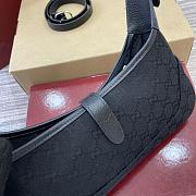 Kitlife Gucci Jackie Slim Small Shoulder Bag Black GG Canvas 863137 28x16x3.5cm  - 3