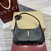 Kitlife Gucci Jackie Slim Small Shoulder Bag Black Leather 863137 28x16x3.5cm - 1