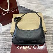 Kitlife Gucci Jackie Slim Small Shoulder Bag Black Leather 863137 28x16x3.5cm - 4