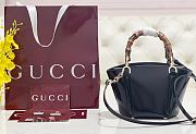Kitlife Gucci Mini Bamboo Top Handle Tote Bag Black 805832 27×14×11.5cm - 1