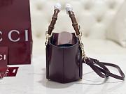 Kitlife Gucci Mini Bamboo Top Handle Tote Bag Burgundy 805832 27×14×11.5cm - 4