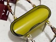 Kitlife Gucci Mini Bamboo Top Handle Tote Bag Green Yellow 805832 27×14×11.5cm  - 6