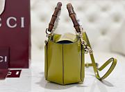 Kitlife Gucci Mini Bamboo Top Handle Tote Bag Green Yellow 805832 27×14×11.5cm  - 5