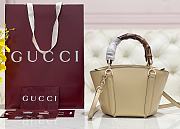 Kitlife Gucci Mini Bamboo Top Handle Tote Bag Cream 805832 27×14×11.5cm  - 1