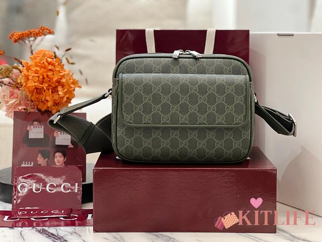 Kitlife Gucci Green GG Monogram Small Crossbody Bag 795479 23×18×12cm - 1