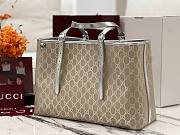 Kitlife Gucci GG Emblem Large Tote Bag Beige & Silver 815213 38×25×15cm - 3