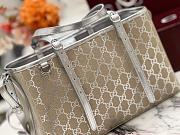 Kitlife Gucci GG Emblem Medium Tote Bag Beige & Silver 815214 30×18×11cm - 4