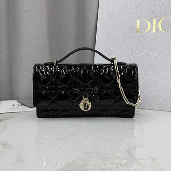 Kitlife Dior My Dior Mini Bag Black Cannage Patent Leather 21x11.5x4.5cm