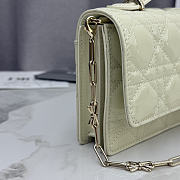 Kitlife Dior My Dior Mini Bag Light Green Cannage Patent Leather 21x11.5x4.5cm - 3