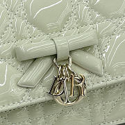 Kitlife Dior My Dior Mini Bag Light Green Cannage Patent Leather 21x11.5x4.5cm - 2
