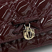 Kitlife Dior My Dior Mini Bag Burgundy Cannage Patent Leather 21x11.5x4.5cm - 2