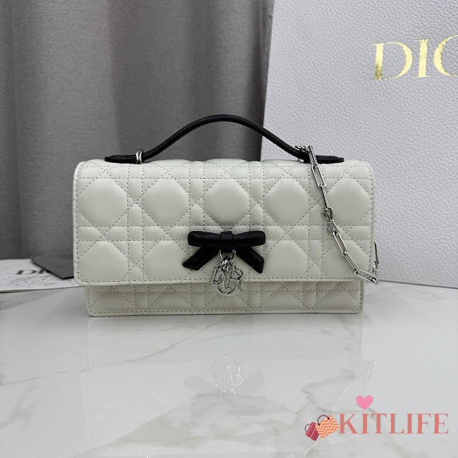 Kitlife Dior My Dior Mini Bag Two-Tone Latte and Black Cannage Lambskin 21x11.5x4.5cm - 1