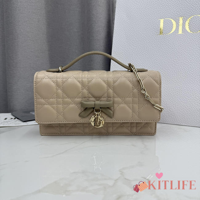 Kitlife Dior My Dior Mini Bag Two-Tone Trench and Biscuit Cannage Lambskin 21x11.5x4.5cm - 1