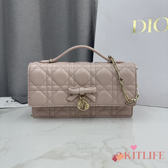 Kitlife Dior My Dior Mini Bag Light Pink Cannage Leather 21x11.5x4.5cm - 1