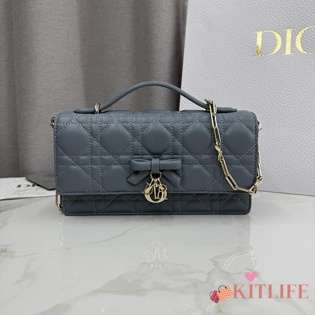 Kitlife Dior My Dior Mini Bag Blue Cannage Leather 21x11.5x4.5cm  - 1