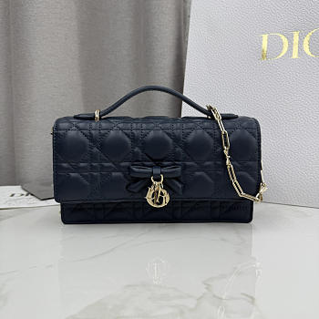 Kitlife Dior My Dior Mini Bag Dark Blue Cannage Leather 21x11.5x4.5cm 