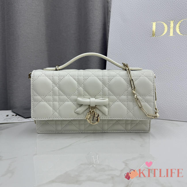Kitlife Dior My Dior Mini Bag White Cannage Leather 21x11.5x4.5cm  - 1