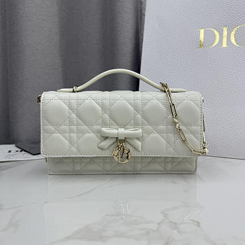 Kitlife Dior My Dior Mini Bag White Cannage Leather 21x11.5x4.5cm 