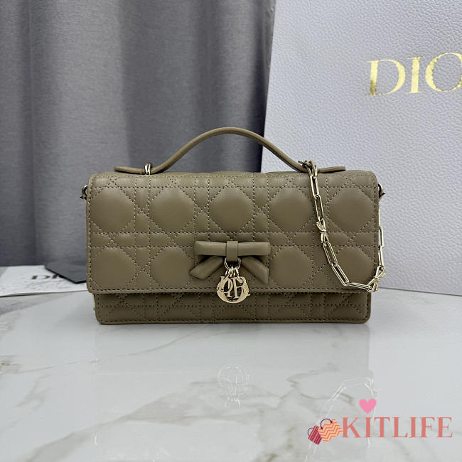Kitlife Dior My Dior Mini Bag Olive Beige Cannage Leather 21x11.5x4.5cm  - 1