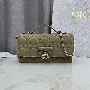 Kitlife Dior My Dior Mini Bag Olive Beige Cannage Leather 21x11.5x4.5cm 