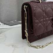 Kitlife Dior My Dior Mini Bag Burgundy Cannage Leather 21x11.5x4.5cm - 6