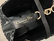 Kitlife Dior Small Toujours Vertical Tote Bag Black Tweed with White Cannage Motif 16×18×12cm - 6