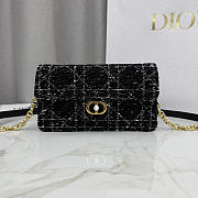 Kitlife Dior Jolie Mini Bag Black Tweed with White Cannage Motif 21x11.5×4.5cm - 1