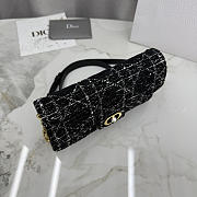 Kitlife Dior Jolie Mini Bag Black Tweed with White Cannage Motif 21x11.5×4.5cm - 4