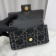 Kitlife Dior Jolie Mini Bag Black Tweed with White Cannage Motif 21x11.5×4.5cm - 3