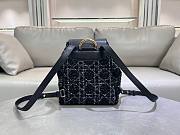 Kitlife Dior Caro Backpack Black Tweed with White Cannage Motif 23×26.7×12.5cm - 5