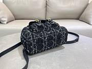 Kitlife Dior Caro Backpack Black Tweed with White Cannage Motif 23×26.7×12.5cm - 2