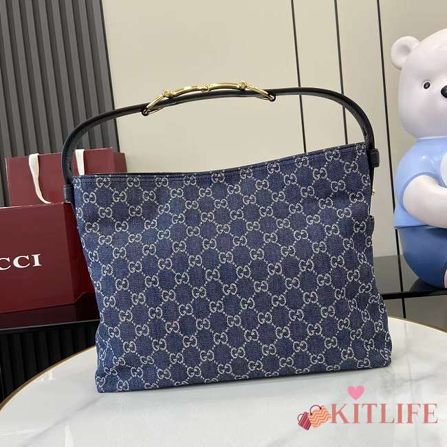 Kitlife Gucci Beatrix Medium Tote Bag Blue Denim 850926 35x27.5x11cm  - 1