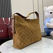 Kitlife Gucci Beatrix Medium Tote Bag Brown Embossed GG Suede  850926 35x27.5x11cm  - 4
