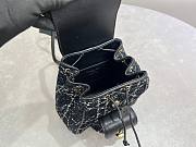 Kitlife Dior Caro Backpack Black Tweed with White Cannage Motif 19.5x18.5x8.5cm  - 3