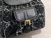 Kitlife Dior Caro Backpack Black Tweed with White Cannage Motif 19.5x18.5x8.5cm  - 4