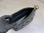 Kitlife Dior Diorstar Hobo Chain Bag Black Tweed with White Cannage Motif 28.5x14.5x10cm - 6