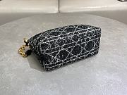 Kitlife Dior Diorstar Hobo Chain Bag Black Tweed with White Cannage Motif 28.5x14.5x10cm - 5
