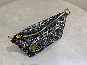 Kitlife Dior Diorstar Hobo Chain Bag Black Tweed with White Cannage Motif 28.5x14.5x10cm - 4