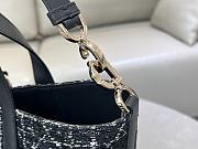 Kitlife Dior Medium Toujours Vertical Tote Bag Black Tweed with White Cannage Motif 23x25x11cm - 6