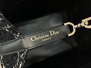 Kitlife Dior Medium Toujours Vertical Tote Bag Black Tweed with White Cannage Motif 23x25x11cm - 4